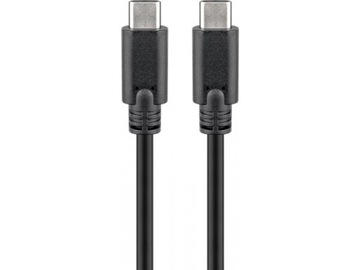 Kabel USB-C USB 3.2, 2x2 generacji, 5 A, czarny 0,5m