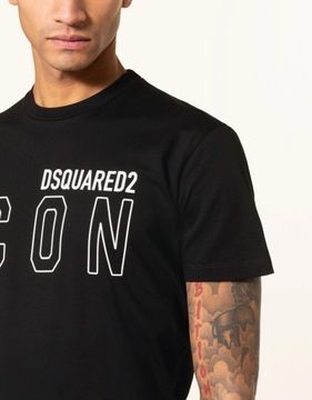 DSQUARED2 markowy męski t-shirt ICON NERO -45% XXL