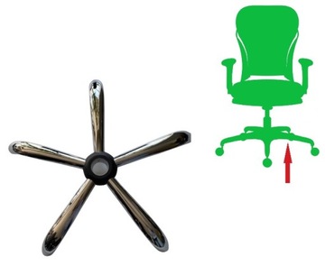 Chromowany KRZYŻAK krzesła FOTELA obrotowego BIUROWEGO Podstawa PFS122/60