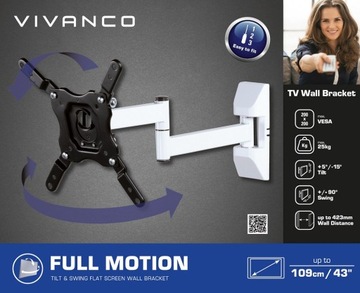 Vivanco TITAN 39501 uchwyt regulowany biały