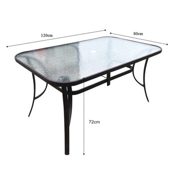 Комплект садовой мебели Стол стеклянный T25, прямоугольный, 120x80+, 6 стульев PATI
