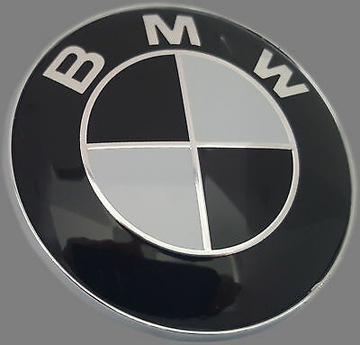 BMW 82mm Black Czarny emblemat znaczek logo