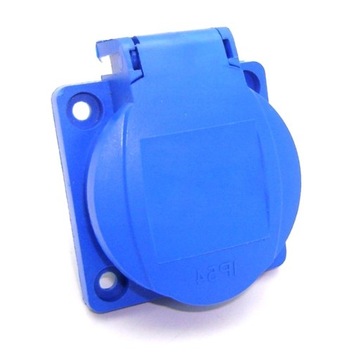 GNIAZDO Z UZIEM. 230V TABLICOWE IP54 NIEBIESKIE