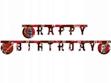 Baner girlanda Happy Birthday Lego Ninjago 2m