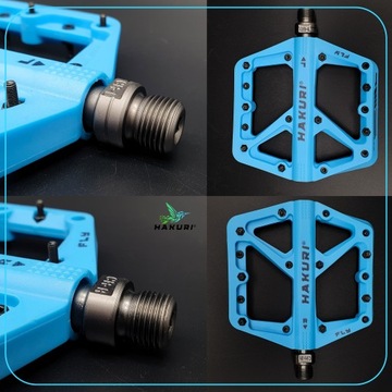 Pedały rowerowe HAKURI platformowe MTB duże lekkie antypoślizgowe + PINY