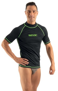 Мужская футболка с рашгардом SEAC T-SUN, с короткими рукавами, черная, M