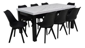 8 x kubełkowe krzesła DUŻY rozkładany stół 170/250