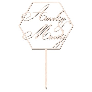 Topper Wedding Wedding Hexagon Hexagon 2 имена на