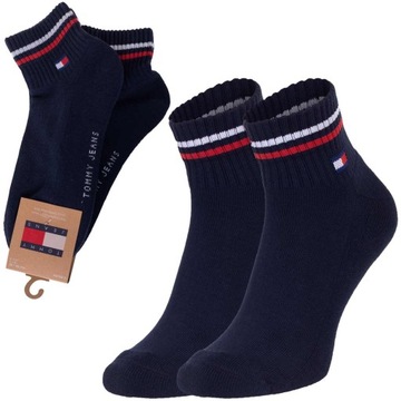 TOMMY HILFIGER SKARPETY SKARPETKI STOPKI 2P GRANATOWE r.39-42