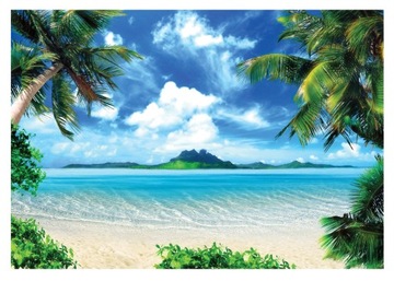 FOTOTAPETA PLAŻA MORZE OCEAN PALMY NATURA WIDOK TAPETA DO SYPIALNI 368x254