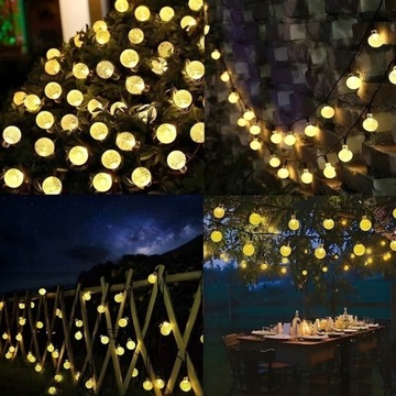 GIRLANDA SOLARNA OGRODOWA LAMPKI ZEWNĘTRZNE LED ŻARÓWKI 30szt