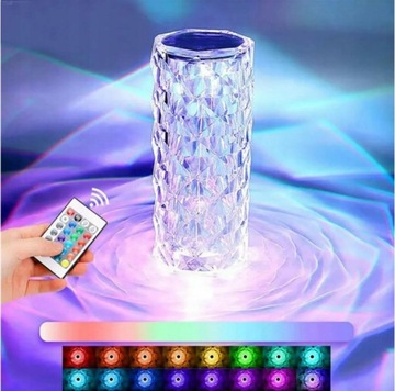 KRYSZTAŁOWA LAMPKI LED DIAMENTOWA RÓŻA DOTYKOWA LED RGB USB-C 16 KOLORÓW