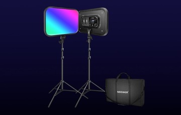 НАБОР ДЛЯ ФОТОГРАФИИ NEEWER ДВЕ СВЕТОДИОДНЫЕ ЛАМПЫ RGB 60 Вт + ШТАТИВЫ