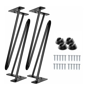 Metalowe NÓŻKI NOGI do stołu stolika ławy Hairpin legs DIY 41 cm fi10