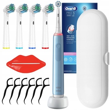 ZESTAW SZCZOTECZKA ELEKTRYCZNA ORAL-B PRO 3 3000 SENSITIVE CLEAN + ETUI