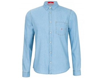 Koszula TOMMY JEANS COTTON DENIM SHIRT LIGHT DENIM