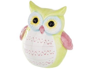 NA PREZENT Ceramiczna Skarbonka 14,5 x 12 x 10 cm - figurka SOWA