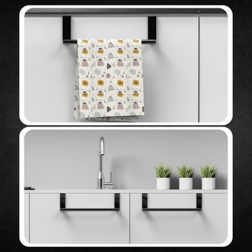 Вешалки 2 шт. Черный чердак для кухонных полотенец в ванной комнате для шкафа