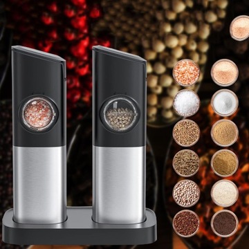 ЭЛЕКТРИЧЕСКАЯ МЕЛЬНИЦА ДЛЯ СОЛИ И ПЕРЦА СО СВЕТОДИОДНЫМ ОСВЕЩЕНИЕМ, ШЕЙКЕР ДЛЯ СПЕЦИЙ