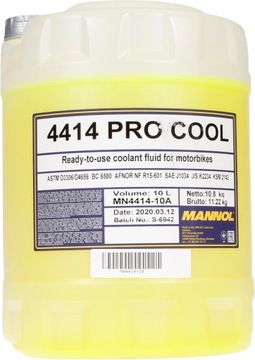 PŁYN DO CHŁODNIC MOTO. PROCOOL -40°C/+135°C 10L / MANNOL MN4414-10