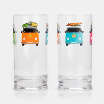 FLAMEFIELD CAMPER SMILES TALL TUMBLERS 2PK: zestaw szklanek