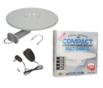 Antena COMPACT TV DVB-T dookólna 360 MUX 1,2,3 i 8