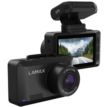 Wideorejestrator Lamax T10 4K z trybem parkowania i informacją o radarach