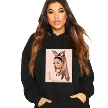 CZARNA BLUZA Z KAPTUREM KOT ARIANA GRANDE S