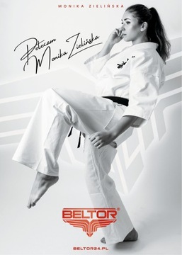 Plakat z Wicemistrzyni Świata Karate Shinkyokushinkai Moniką Zielińską