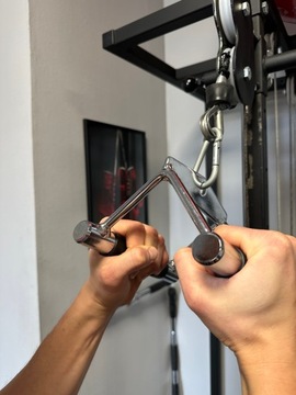 UCHWYT DO WYCIĄGU NA PLECY Double D-handle PODWÓJNY WĄSKI GUMOWANA POWŁOKA