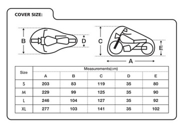 Покрытие брезента для мотоцикла Scooter Size L
