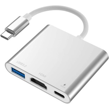 Адаптер TYPE C концентратор 3 в 1 USB-C HDMI 4K