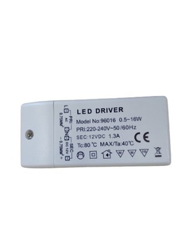 ZASILACZ MEBLOWY 12V 1,3A 16W DO TAŚM LED