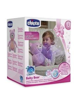 Chicco Miś z projektorem różowy LAMPKA NOCNA kołysanki usypianki