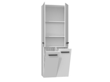 SZAFKA ŁAZIENKOWA KOSZAMI PRANIE 60CM BIEL POŁYSK
