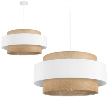 LAMPA WISZĄCA SUFITOWA ŻYRANDOL ABAŻUR NOWOCZESNA BOHO JUTA LOFT LED