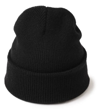 Czapka ZIMOWA damska BEANIE UNIWERSALNA Klasyczna Czarna JESIENNA