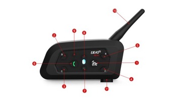 EJEAS V6 PRO + МОТОЦИКЛ ИНТЕРКОМ 1 BLUETOOTH USB-C шлем