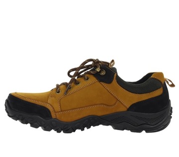 Brązowe buty trekkingowe męskie skórzane adidasy górskie niskie ROZ. 42