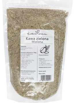 KAWA ZIELONA MIELONA 1kg NATURALNA ENERGIA ODCHUDZANIE | KUCHNIA ZDROWIA