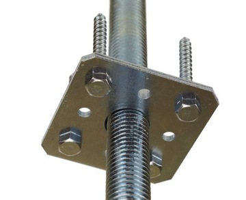 РЕГУЛИРУЕМАЯ РЕЗЬБОВАЯ СТЕРЖНЯ ОСНОВАНИЯ СТОЙКИ 80х80х250 ММ PSR80 + КРЕПЛИТЕЛЬНЫЕ ВИНТЫ