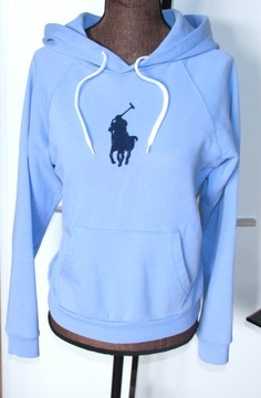 Ralph Lauren niebieska błękitna bluza damska z kapturem xs 34 36 s bawełna