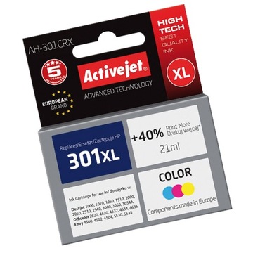 ACTIVEJET TUSZ DO DRUKARKI HP 301XL CH564EE 3KOLOR