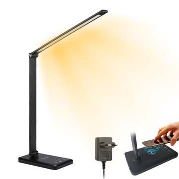 LAMPA BIURKOWA LED 5 KOLORÓW ŚWIATŁA Z BEZPRZEWODOWYM ŁADOWANIEM