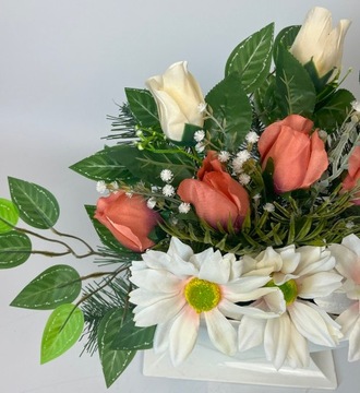 Украшение кладбища GRAVE композиция НАБОР ваза СЕРДЦЕ искусственные цветы