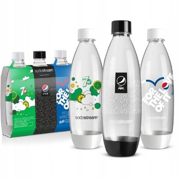BUTELKI SODASTREAM FUSE 1L PEPSI 7UP PEPSI MAX DO SATURATORA