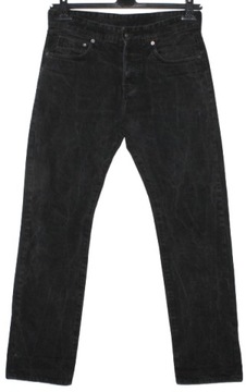 Jeansowe spodnie proste marmurkowe 30/32