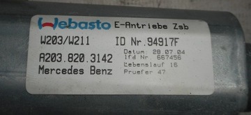 MERCEDES W203 MOTOREK STŘEŠNÍHO OKNA A2038203142 0390200011