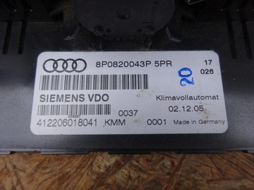 AUDI A3 8P 03-08 PANEL VENTILACE KLIMATIZACE 8P0820043P