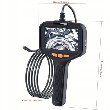 Endoskop Kamera Inspekcyjna 5M 8LED IP67 1080P USB + Wyświetlacz HD 4.3”